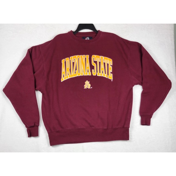 Arizona State Sun Devils Sweatshirt 2XL J. America Embroidered Fleece Maroon - Picture 1 of 8